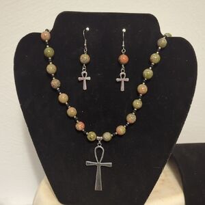Unakite Ankh Set